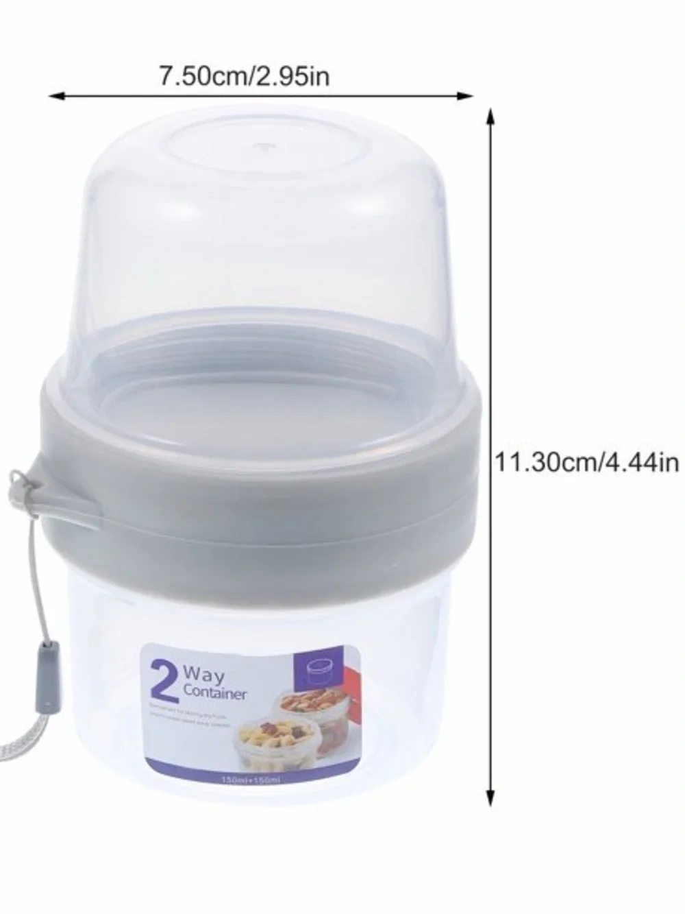 Lot of 2 - 2 Way Containers for cereal yogurt dried fruits etc